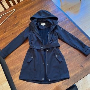 Michael Kors Belted Double Zip Envelope Pocket Coat